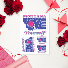 Load image into Gallery viewer, LOVE MONTANA! (Blue) Sticker sheet