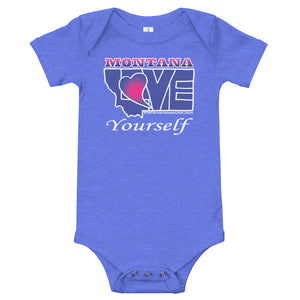 BLUE LOVE Montana! Baby short sleeve one piece